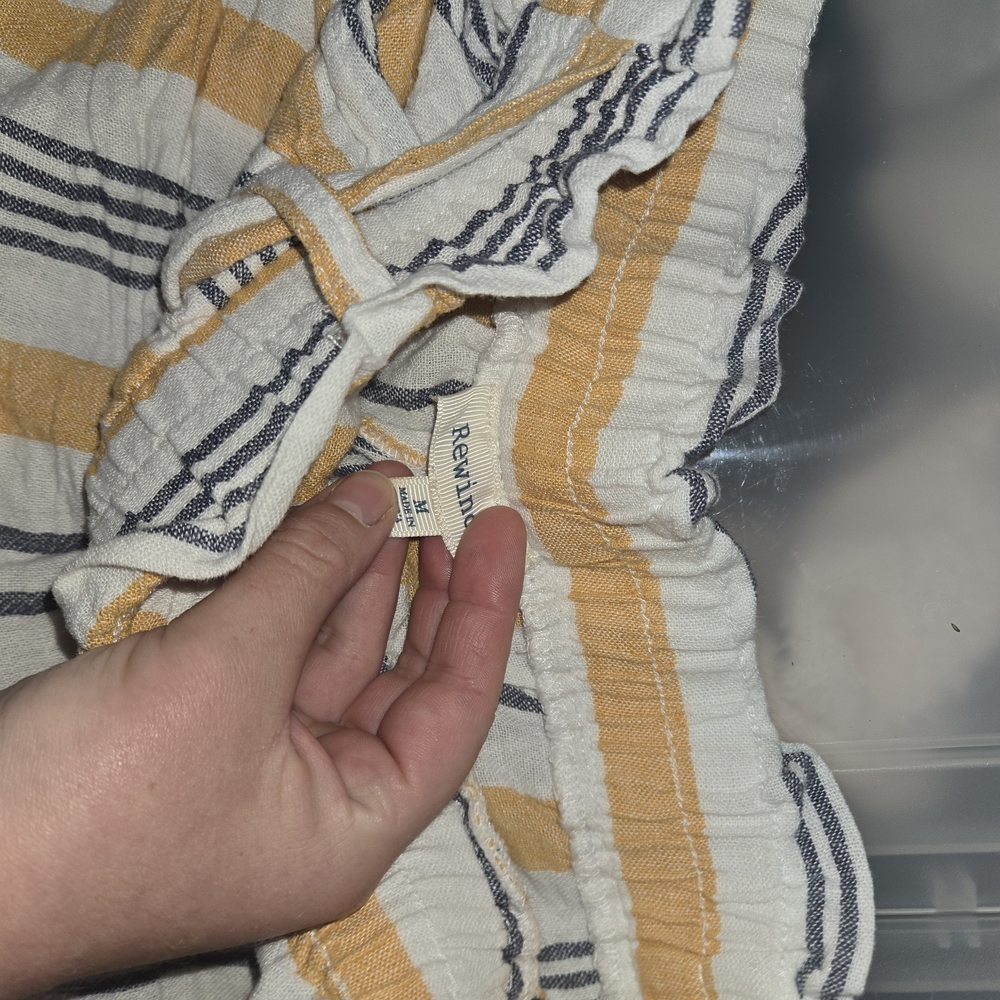 Rewind Yellow and White Striped Women Shorts
